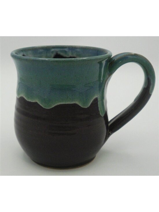 Violet Williams Other - Hand Thrown Art Pottery Mug Teal Drip Over Purple Signed Violet Williams 1994